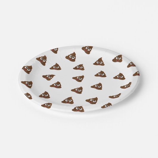 うんち絵文字の山の笑顔のウンチ ペーパープレート (アングル)