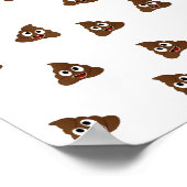 うんち絵文字の山の笑顔のウンチ ポスター (角)