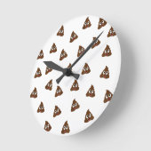 うんち絵文字の山の笑顔のウンチ ラウンド壁時計 (傾斜)