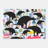 うんち誕生日犬のパターン ラッピングペーパーシート (正面3)