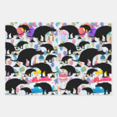 うんち誕生日犬のパターン ラッピングペーパーシート (正面2)