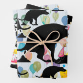 うんち誕生日犬のパターン ラッピングペーパーシート (インサイチュ)