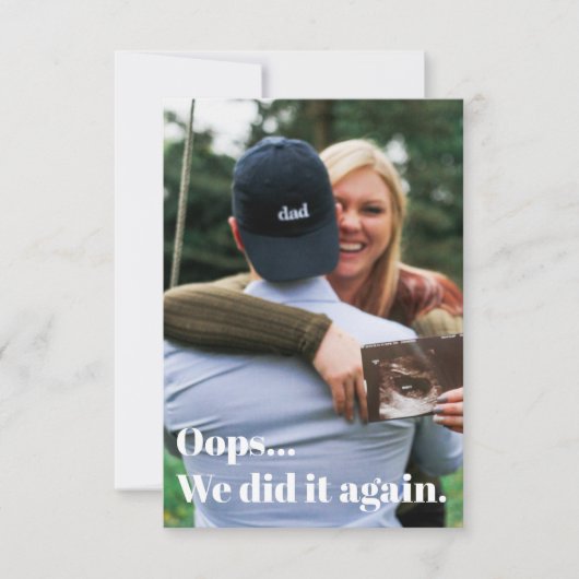 うんまたやったよ妊娠の発表 サンキューカード (正面)