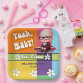 うんベビーレトロベビーシャワー ペーパープレート (パーティー)