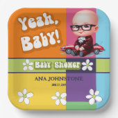 うんベビーレトロベビーシャワー ペーパープレート (正面)