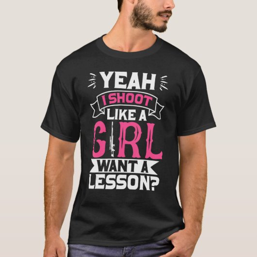 うん私は女の子のように撮影するレッスン女性の狩り Tシャツ (正面)
