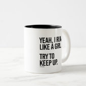 うん私は走女の子が好き – 上げ保ようとする – 女の子F ツートーンマグカップ (正面右)