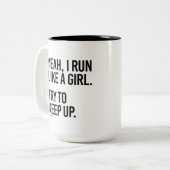 うん私は走女の子が好き – 上げ保ようとする – 女の子F ツートーンマグカップ (正面左)