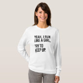 うん私は走女の子が好き – 保上げる Tシャツ (正面フル)