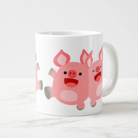 うん!!かわいいマンガ豚ジャンボマグカップ ジャンボコーヒーマグカップ (正面右)