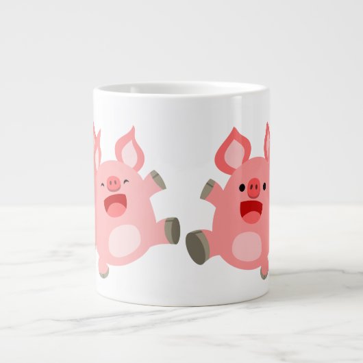 うん!!かわいいマンガ豚ジャンボマグカップ ジャンボコーヒーマグカップ (正面)
