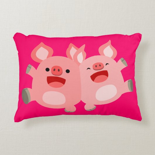 うん!!かわいい漫画の豚のアクセント枕 アクセントクッション (正面)