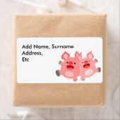 うん!!かわいい漫画の豚の出荷ラベル ラベル (インサイチュ)