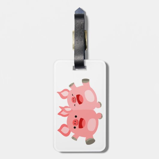 うん!!かわいい漫画の豚の荷物タグ ラゲッジタグ (裏面縦)