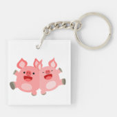 うん!!かわいい漫画ピッグアクリルキーチェーン キーホルダー (裏面)