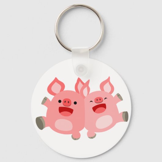 うん!!かわいい漫画ピッグキーチェーン キーホルダー (正面)