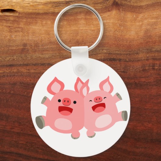 うん!!かわいい漫画ピッグキーチェーン キーホルダー (正面)