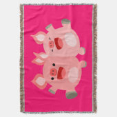 うん!!かわいい漫画ピッグブランケット スローブランケット (正面縦)