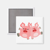 うん!!かわいい漫画ピッグマグネット マグネット (正面/裏面)