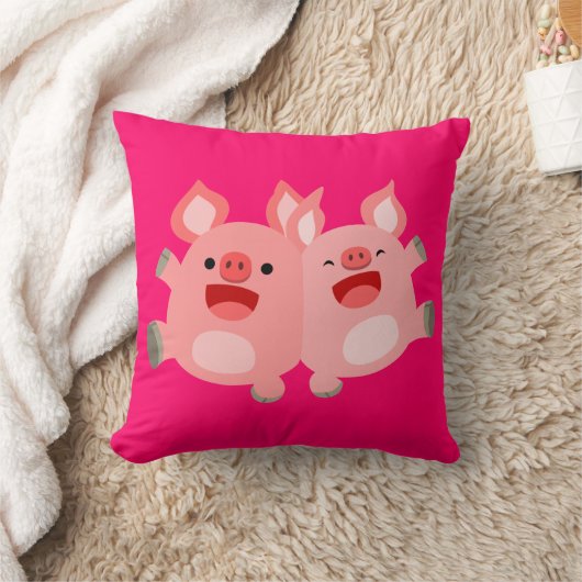 うん!!かわいい漫画ピッグ装飾用クッション クッション (ブランケット)