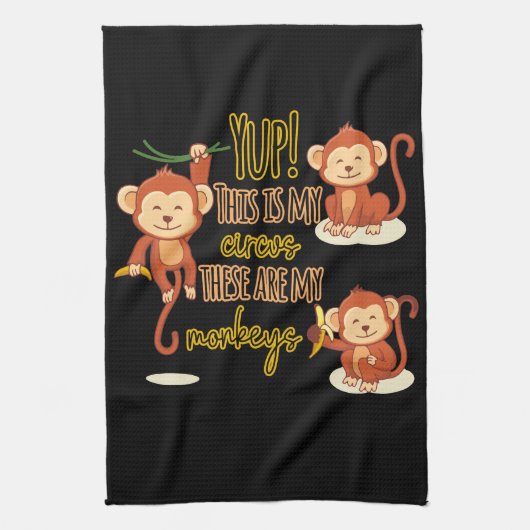 うん!これがサーカスだ俺の3匹のサルだ キッチンタオル (縦)