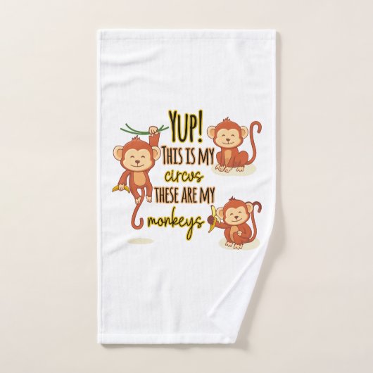 うん！これがサーカスだ俺の3匹のサルだ バスタオルセット (ハンドタオル)