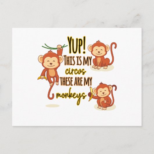 うん!これがサーカスだ俺の3匹のサルだ ポストカード (正面)
