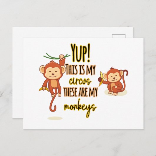 うん！これは私のサーカスこの2匹は私のサル ポストカード (正面/裏面)