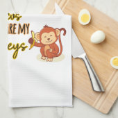 うん！これは私のサーカスこの4匹のサル キッチンタオル (四つ折り)