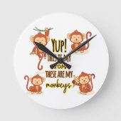 うん！これは私のサーカスこの4匹のサル ラウンド壁時計 (正面)