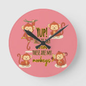 うん！これは私のサーカスこの4匹のサル ラウンド壁時計 (正面)