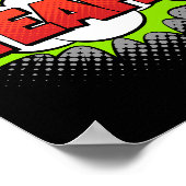 うん！アー鮮やかトポップ・アートの漫画感嘆符 ポスター (角)