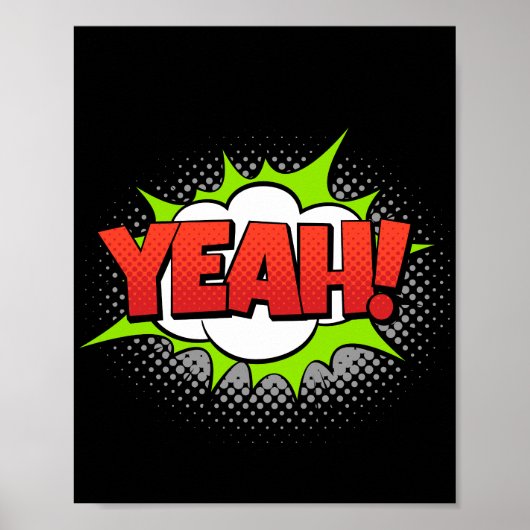 うん！アー鮮やかトポップ・アートの漫画感嘆符 ポスター (正面)