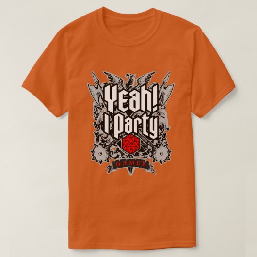 うんIパーティーRPG卓上ゲーマーD20サイコロ Tシャツ (デザイン正面)