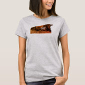 うーと言っている牛の口が開いたモーモーという音 Tシャツ (正面)