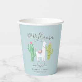 うーらラマ ベビーシャワー かわいい 赤ちゃん 男の子 青 茶色 紙コップ