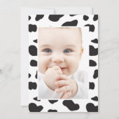 うーわ！生後1年だよ！牛柄ファームお誕生日写真 招待状 (裏面)