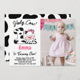 うーわ！1歳の誕生日写真だよ 招待状