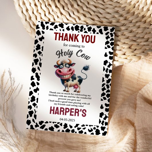 うーわ！1歳の誕生日 | 農場の動物パーティー サンキューカード