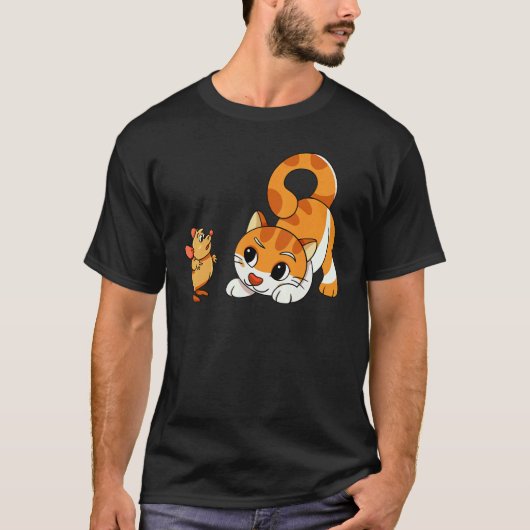 うーん ワン ワフ ニャンコ ネズミ イヌ 2 Tシャツ (正面)