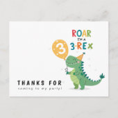 うー!3さいの恐竜キッズお誕生日ありがとう ポストカード (正面)
