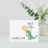うー!3さいの恐竜キッズお誕生日ありがとう ポストカード (スタンド正面)