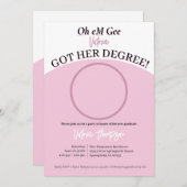 えぇぇ！学位取ったの？！おもしろい卒業 招待状 (正面/裏面)