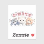 ええっと猫と話しますかわいいトリオ猫デザイン シール (シート)