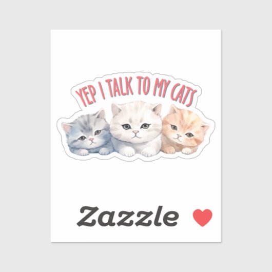 ええっと猫と話しますかわいいトリオ猫デザイン シール (シート)