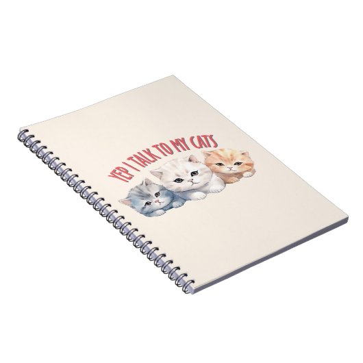 ええっと猫と話しますかわいいトリオ猫デザイン ノートブック (右側)