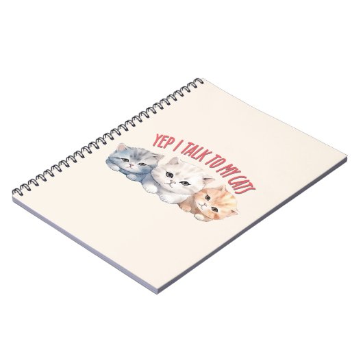 ええっと猫と話しますかわいいトリオ猫デザイン ノートブック (左側)