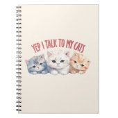 ええっと猫と話しますかわいいトリオ猫デザイン ノートブック (正面)