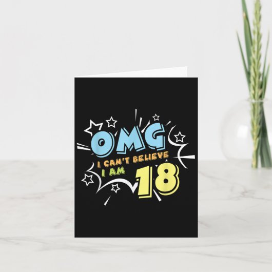 ええっ、信じられない！18歳になった！ 誕生日おめでとう カード (正面)