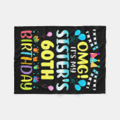 ええっ!私の姉の60歳の誕生日 60年おめでとう フリースブランケット (正面(横))